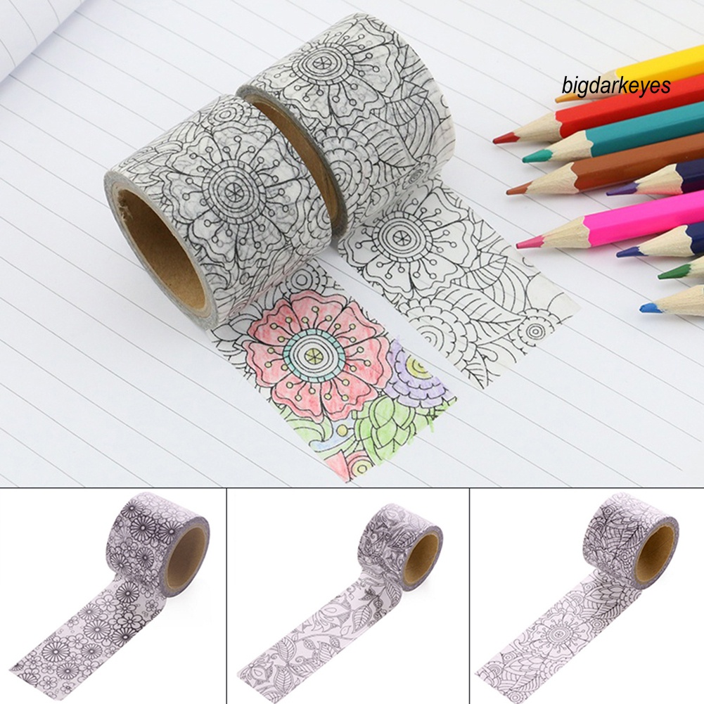 Băng Dính Washi Hình Hoa Lá Trang Trí Sổ Tay