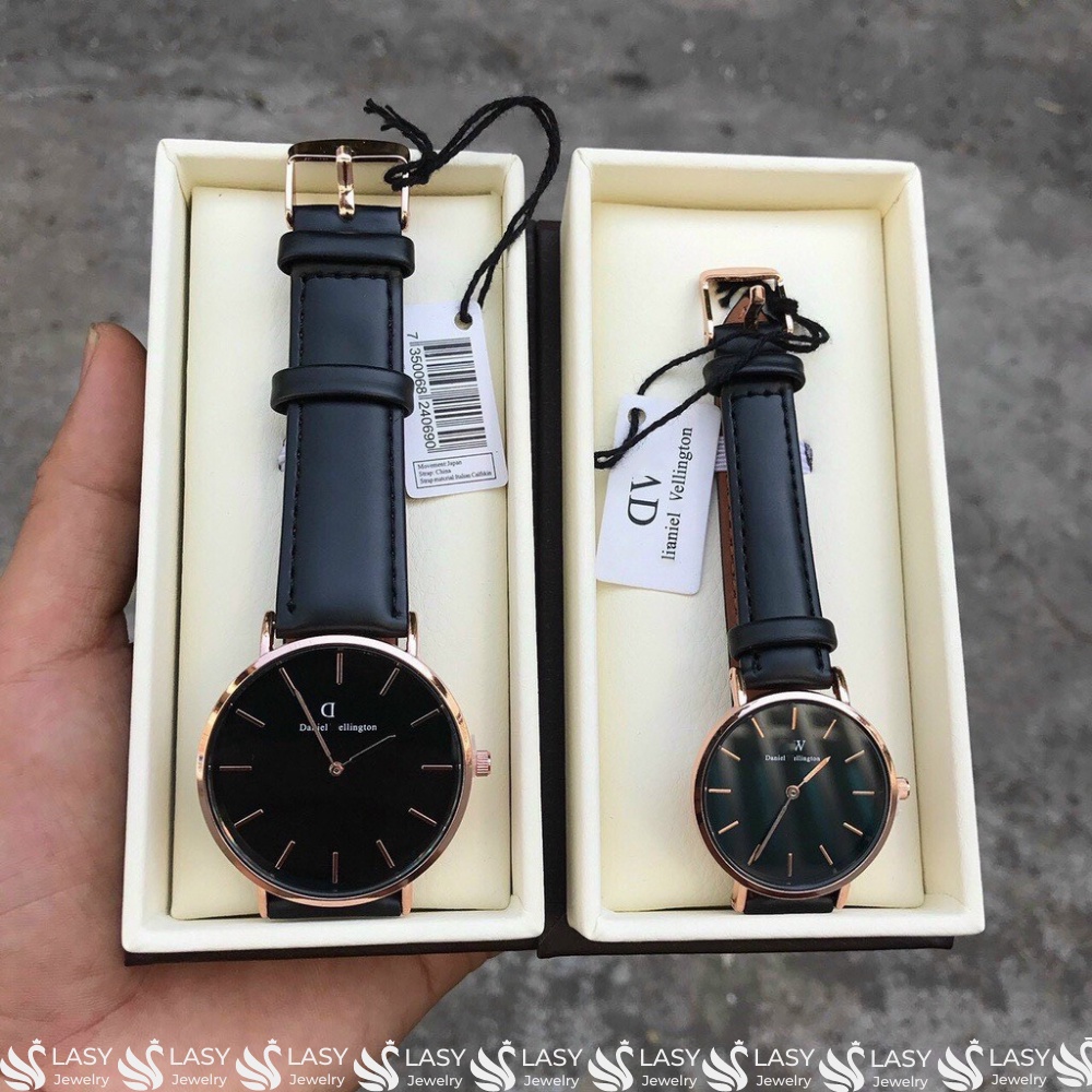Đồng hồ nam nữ,đồng hồ cặp DVV dây da cao cấp thiết kế sang trọng trẻ trung nhất full cặp