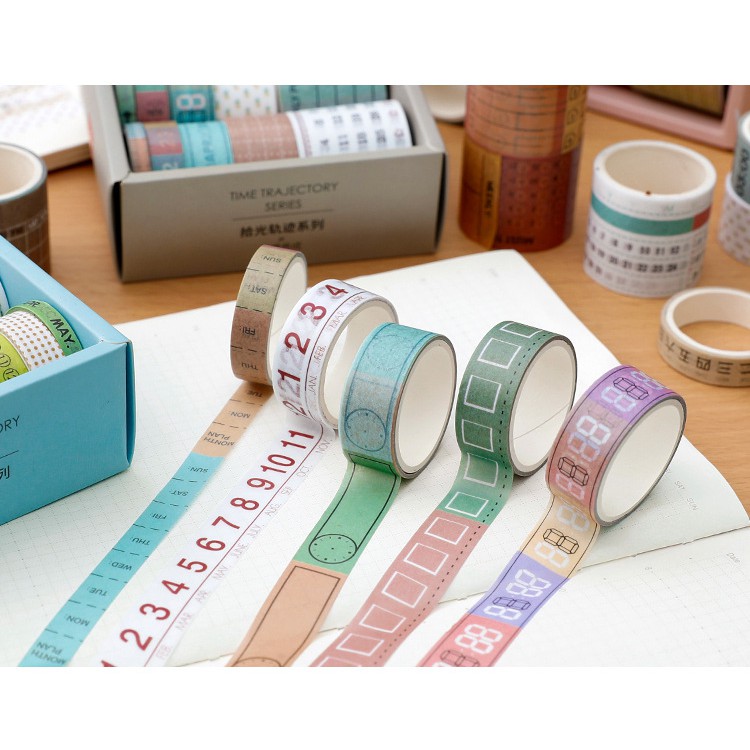 Set 10 washi tape plan, ngày tháng băng keo giấy lập kế hoạch