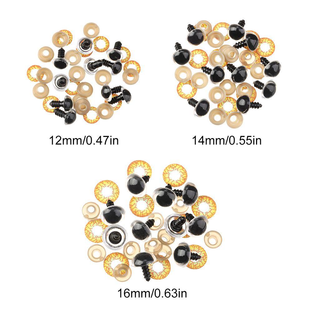 Set 10 / 5 Cặp Mắt Thủ Công 12 / 14 / 16mm Kèm Vòng Đệm Cho Búp Bê Nhồi Bông DIY