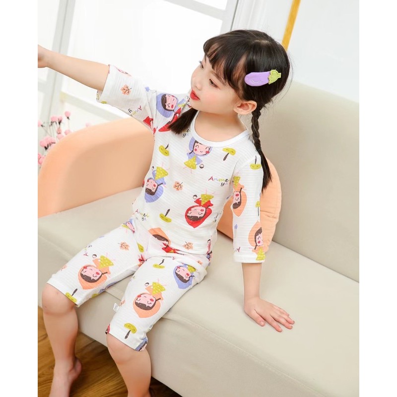 Bộ Lửng Cotton Sợi Tre, Đồ Bộ Mặc Ngủ Điều Hoà,Bộ Mặc Nhà , Đồ Bộ Cho Bé Trai Size 90-140