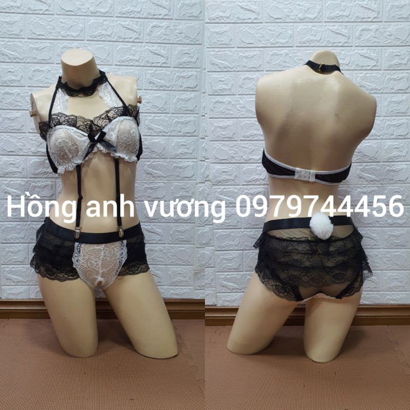 cosplay thỏ ren bunny kèm bờm sexy gợi cảm