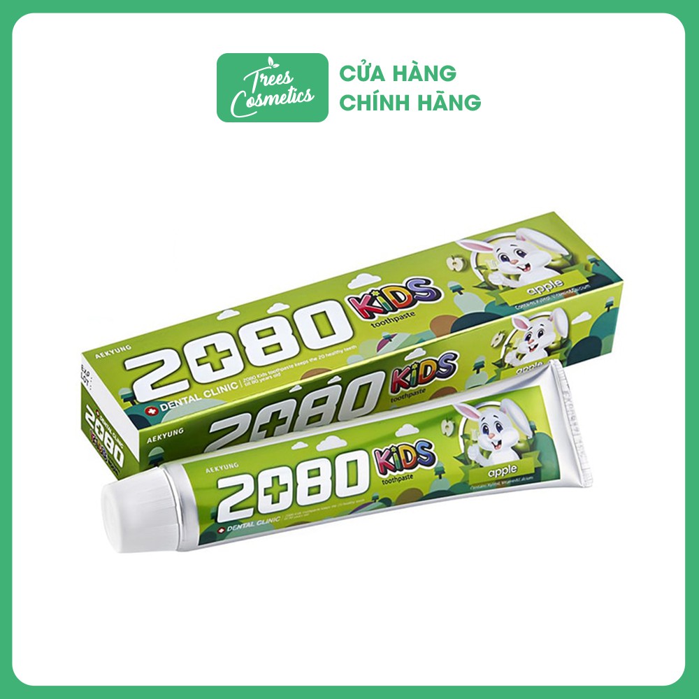 Kem đánh răng trẻ em ngừa sâu răng hương táo 2080 Kids Toothpaste apple 80g  - Hàn Quốc Chính Hãng