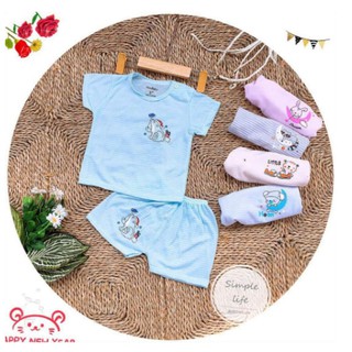 Combo 3 Bộ Noubaby Cộc Tay Kẻ Ngang Mềm Mại Thoáng Mát Cho Bé
