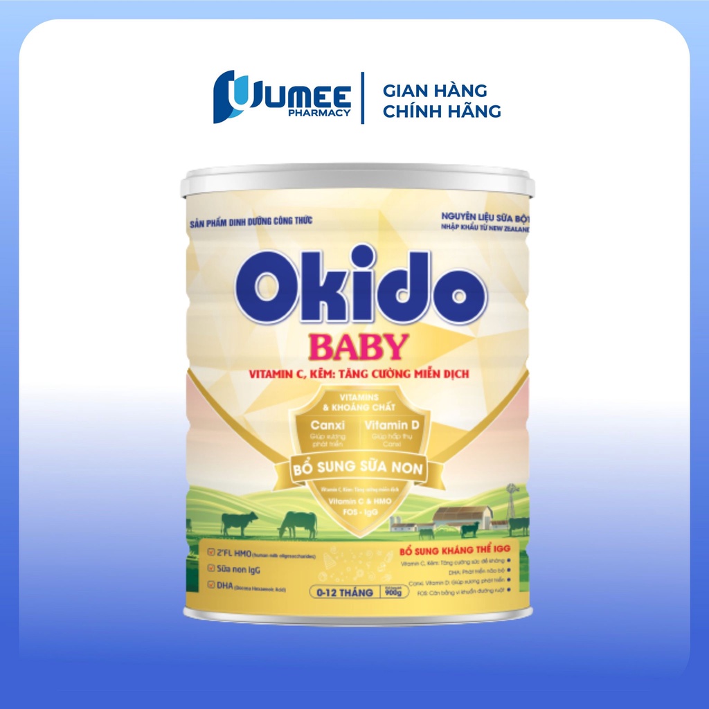 Sữa bột Okido Baby cho trẻ từ 0-12 tháng tuổi - hộp 900g