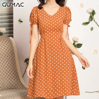 Đầm chấm bi buộc eo GUMAC MS12078_CAM