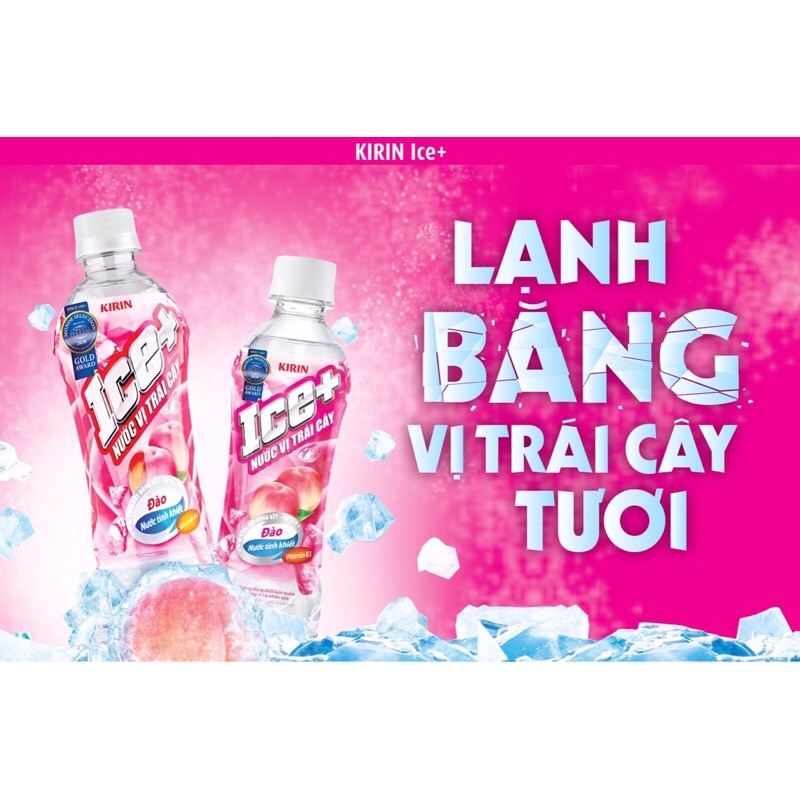 Nước vị trái cây ICE+ đào/cam chanh/ nho chai 490ml