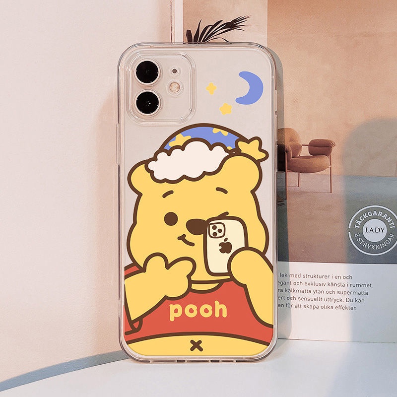 DISNEY Ốp Điện Thoại Tpu Mềm Trong Suốt In Hình Gấu Pooh Cho iPhone 11 12 13 pro max XS X XR XSMax 7 8 6 6s plus SE 2020