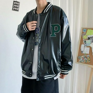 Áo Khoác Da Dáng Rộng Phong Cách Hàn Quốc Cá Tính Cho Nam Và Nữ