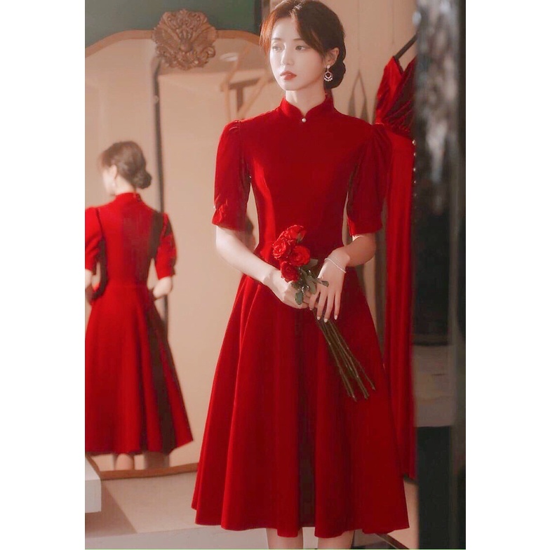 Đầm đỏ dự tiệc siêu sang chảnh-Hàng cao cấp loại 1-váy đỏ mặc đi chơi noel,mặc tết siêu xinh | BigBuy360 - bigbuy360.vn