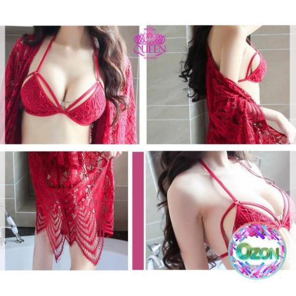 [Hàng Loại I – Sale Sốc] Áo choàng ngủ ngọt ngào QS323A-Sét choàng kèm đồ lót cao cấp | BigBuy360 - bigbuy360.vn