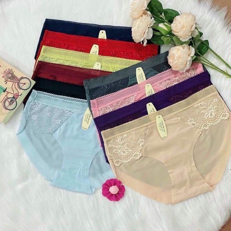 Quần chíp nữ su phối ren kháng khuẩn