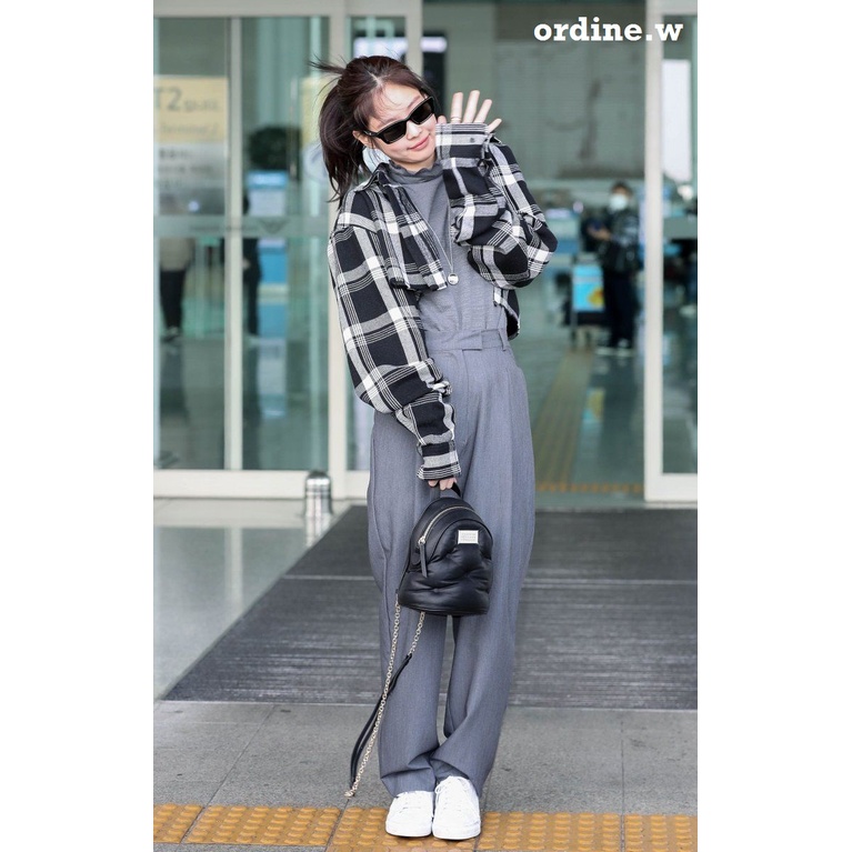 Sẵn_Set sơ mi croptop + quần âu BLACKPINK Jennie