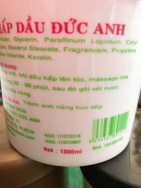 Dầu hấp dưỡng tóc 1000ml