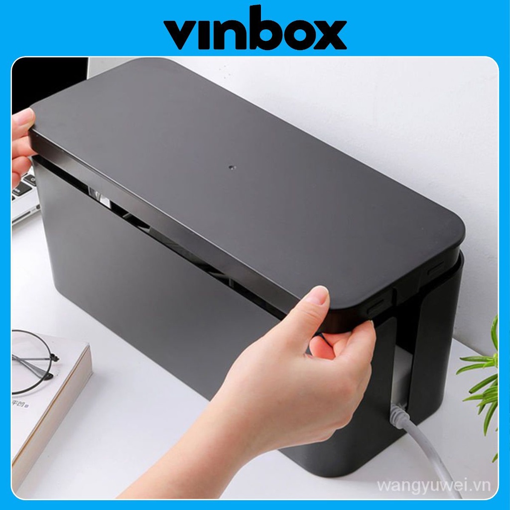 Hộp Đựng Ổ Cắm Điện An Toàn Chống Cháy Nổ Cho Bé và Gia Đình Nhựa ABS Nắp Gỗ Hộp Lớn Chống Dối Dây Điện Sạc Cáp Cao Cấp