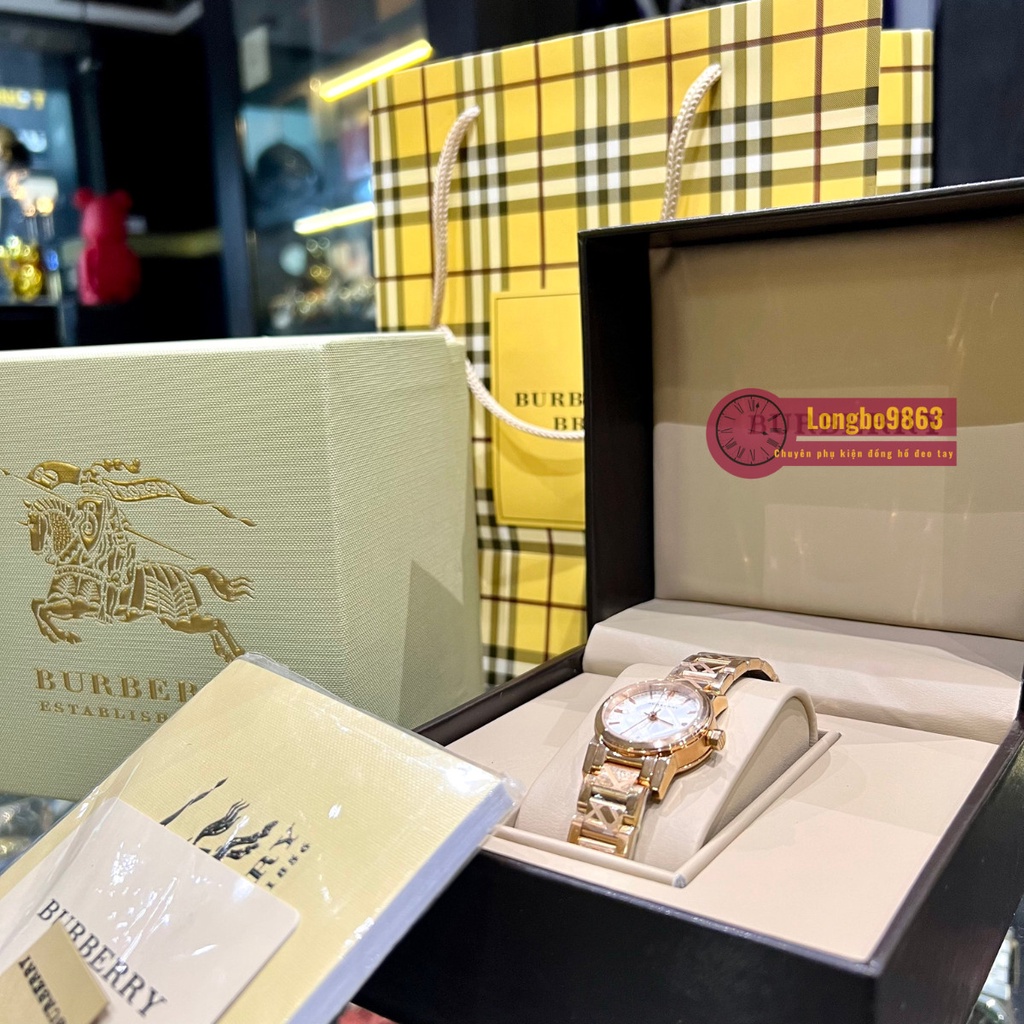 Hộp đồng hồ thay thế cao cấp Buberry kèm túi giấy và sổ thông tin