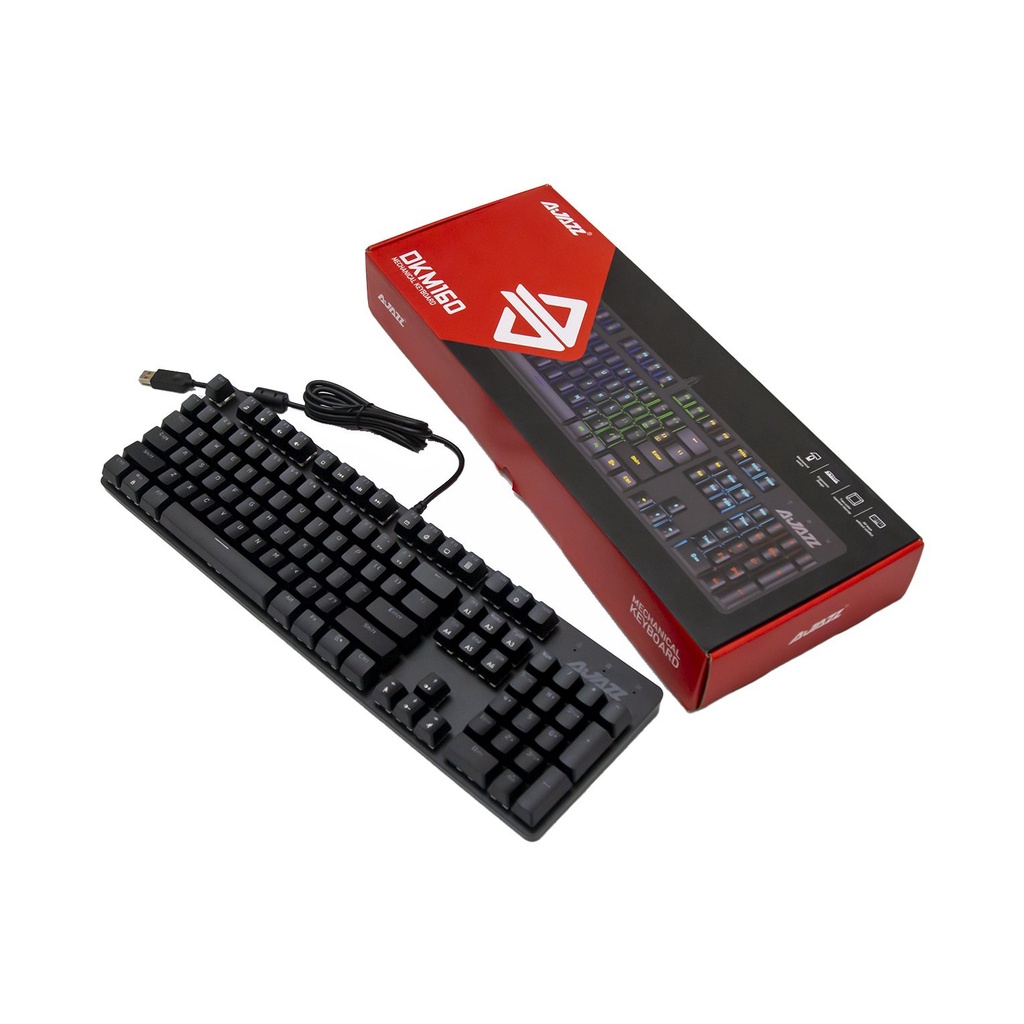 Bàn Phím Cơ Gaming AJazz DKM160 Led Rainbow Chính Hãng Bảo Hành 24 Tháng