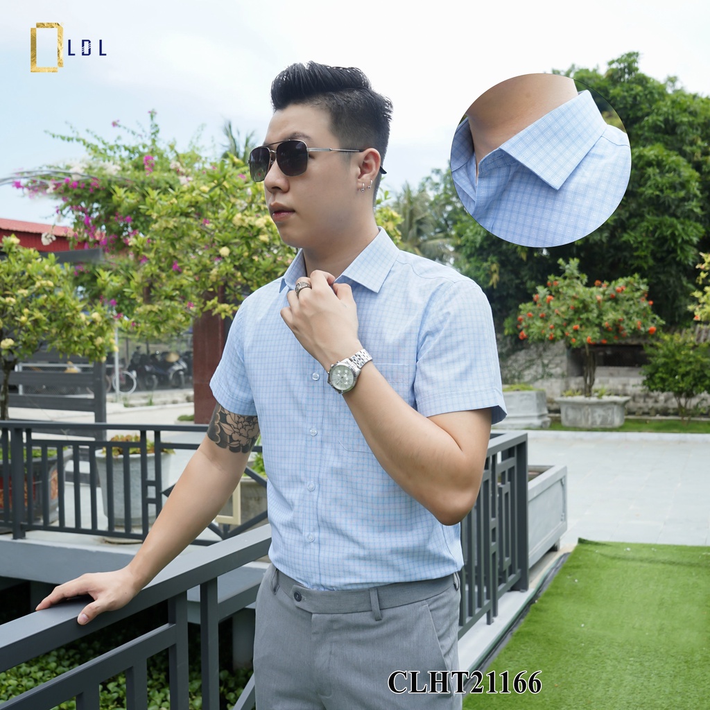 Áo So Mi Nam Công Sở Sọc Ô BamBoo , Mềm Mịn, Thoáng Mát, Hạn Chế Nhăn Nhàu