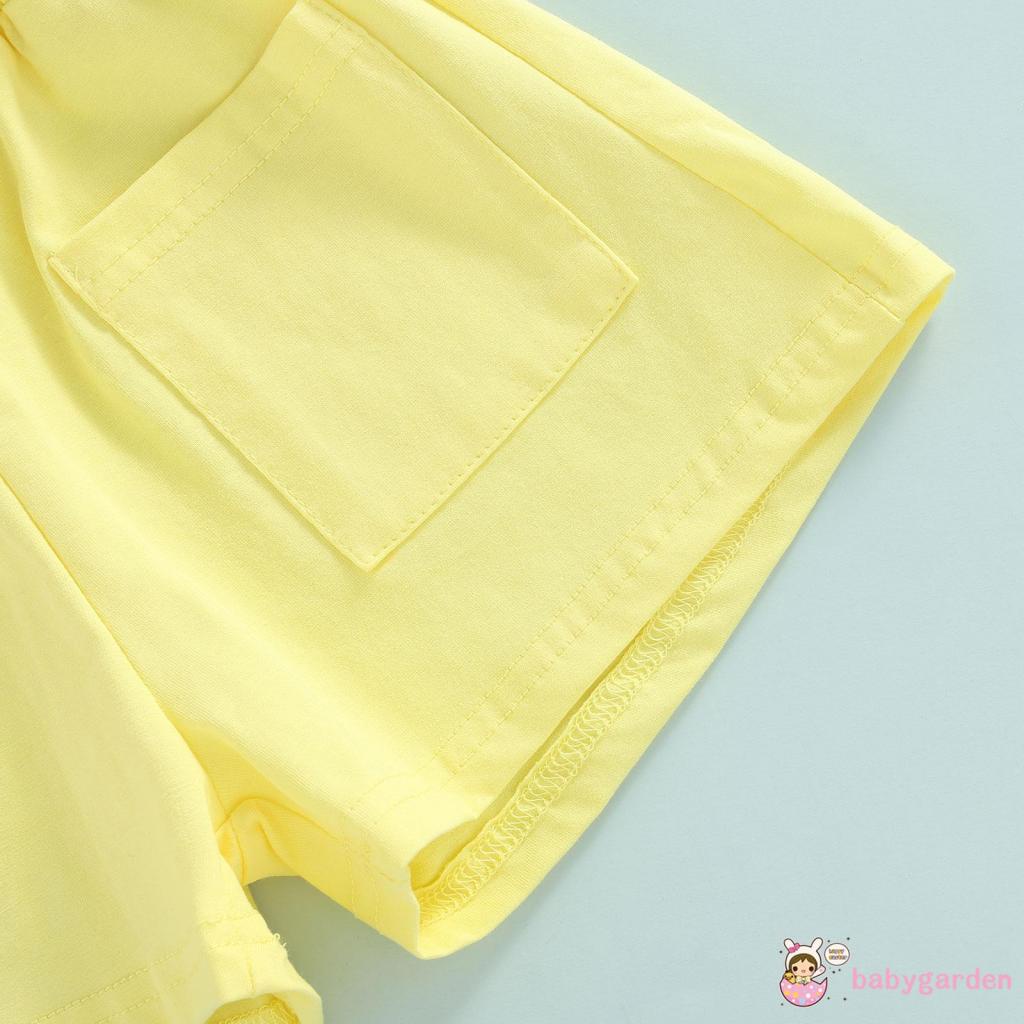 Bộ Áo Tank Top + Quần Short + Thắt Lưng In Chữ Thời Trang Mùa Hè Cho Bé Gái 1-6 Tuổi