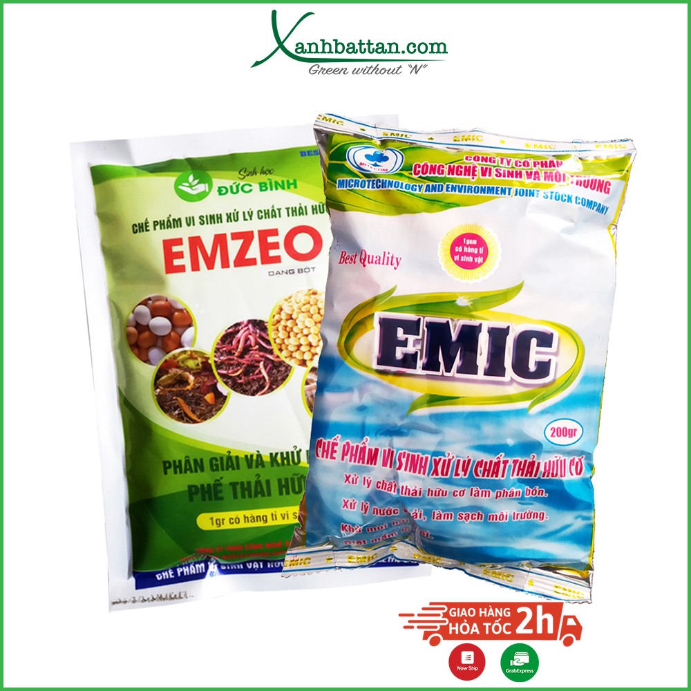 Bộ 2 Gói Emzeo Emic Khử Mùi Hôi, Ủ Đậu Tương , Ủ Rác Thải Và Ủ Phân Bón