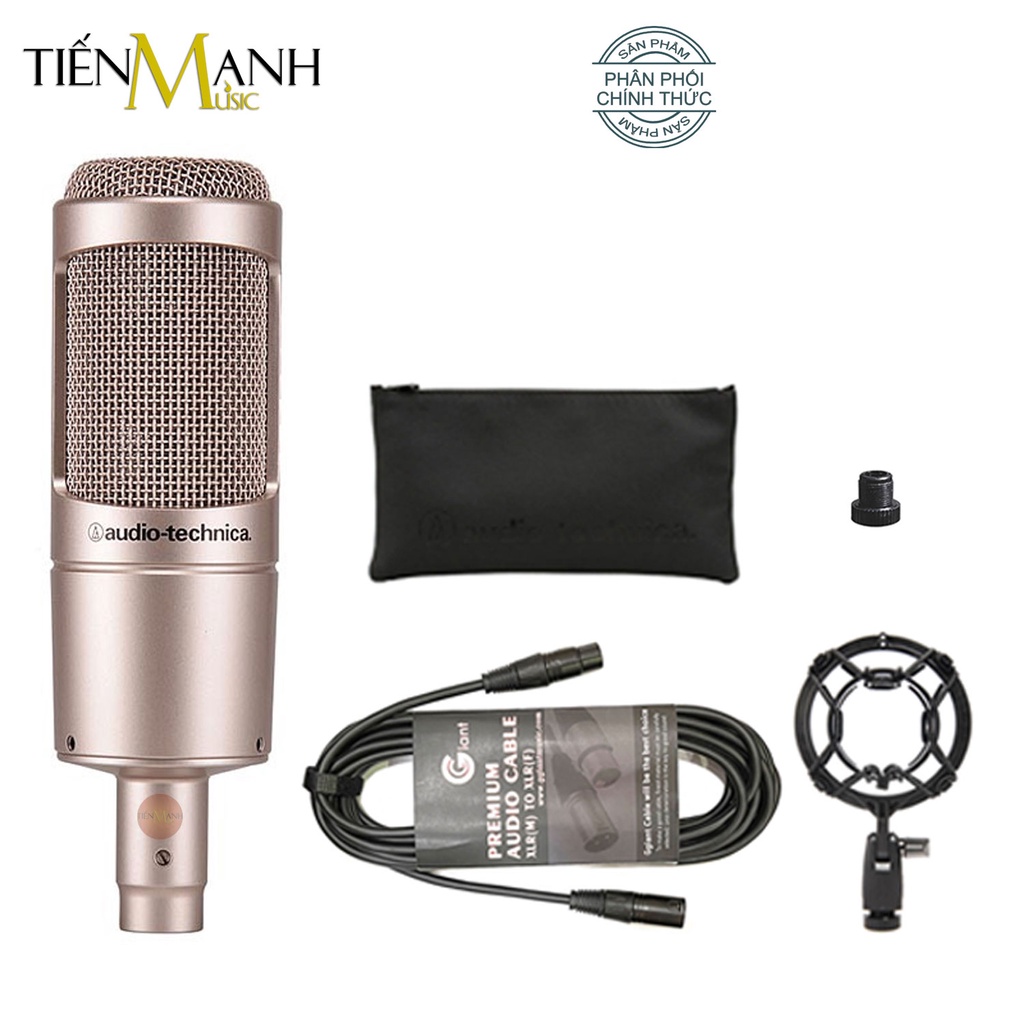 [Tặng Cable, Chính hãng] Micro Audio Technica AT2035 (Màu Gold) - Mic Thu Âm Phòng Studio, Microphone Cardioid AT-2035