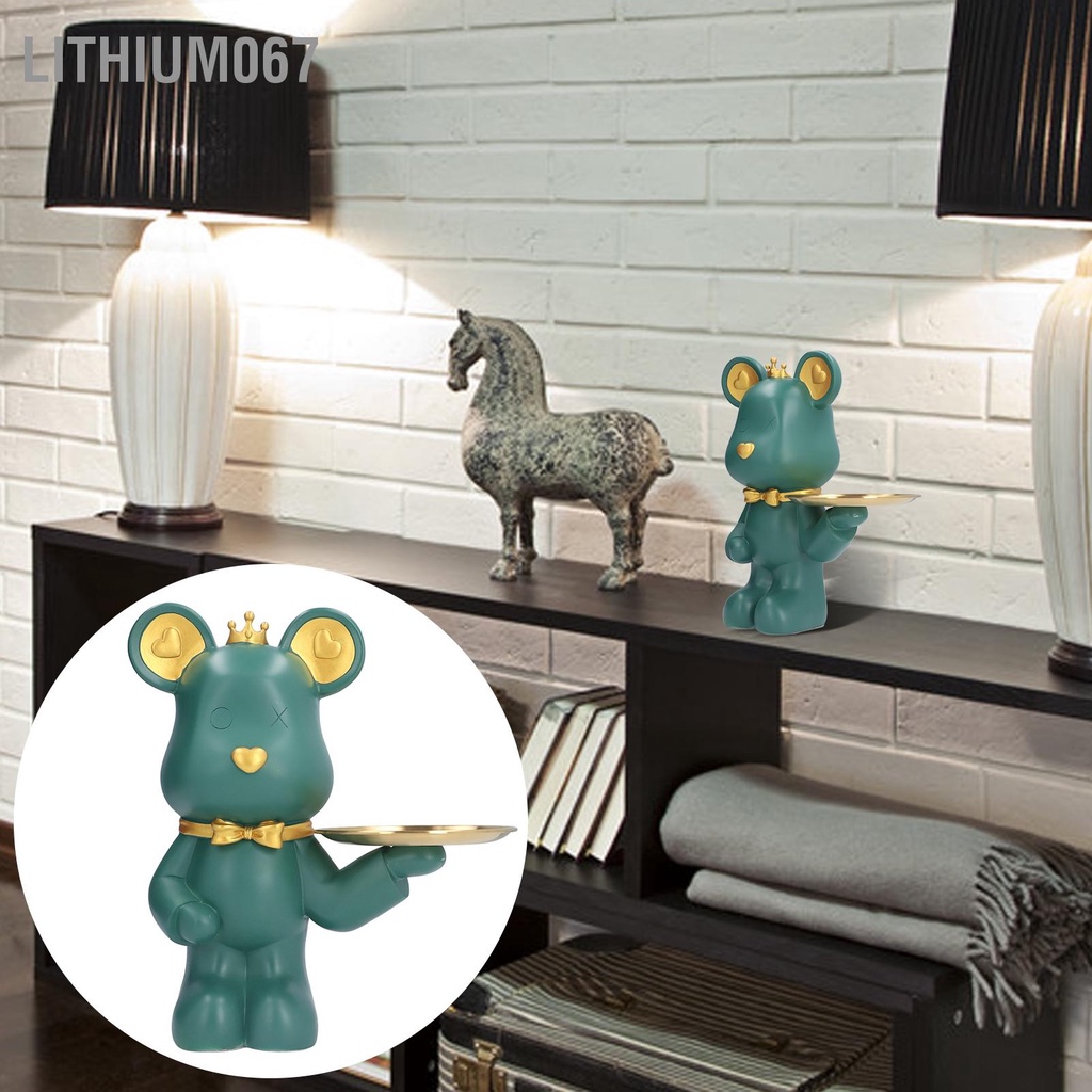 Lithium067 Tượng Gấu bê khay đựng mỹ phẩm trái cây trang trí nhà cửa quà tặng sinh nhật khai trương nhiều màu Tượng gấu Dòng chảy nhựa cao cấp Màu sắc tươi sáng tự nhiên Tranh vẽ tay Tinh tế hung bạo cho văn phòng tại nhà