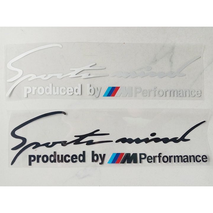 Decal tem chữ Sport mind produced by Performance dán capo thân xe ô tô