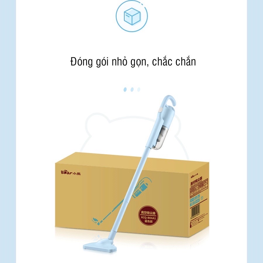 Máy hút bụi cầm tay có dây BEAR XCQ-B04A1 - Máy hút bụi giường, nệm, sofa - Lực hút 10000Pa - Công suất 400W - BH 12M