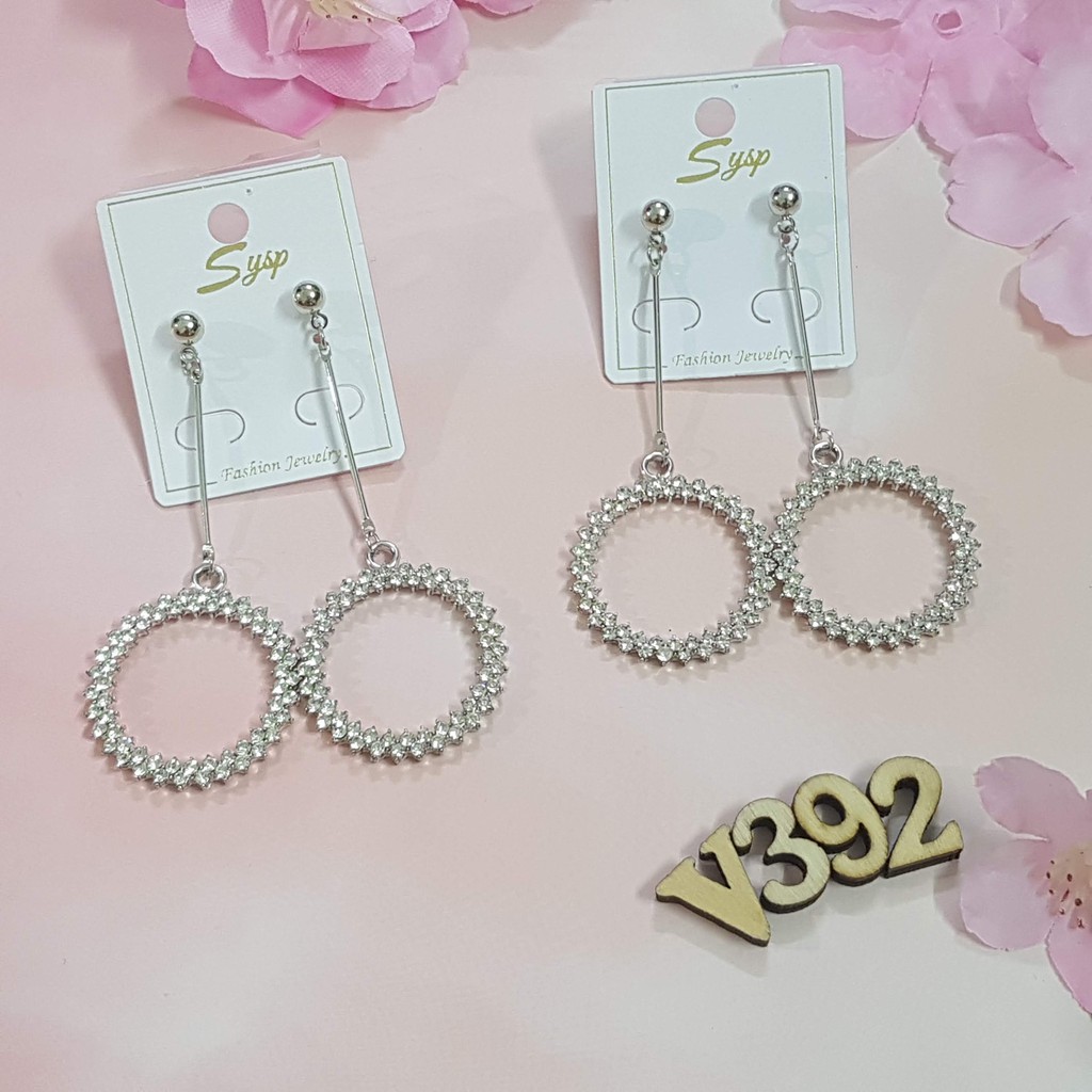 Bông tai khoen tròn rơi đơn giản thanh lịch - B1044 B1416  B1205