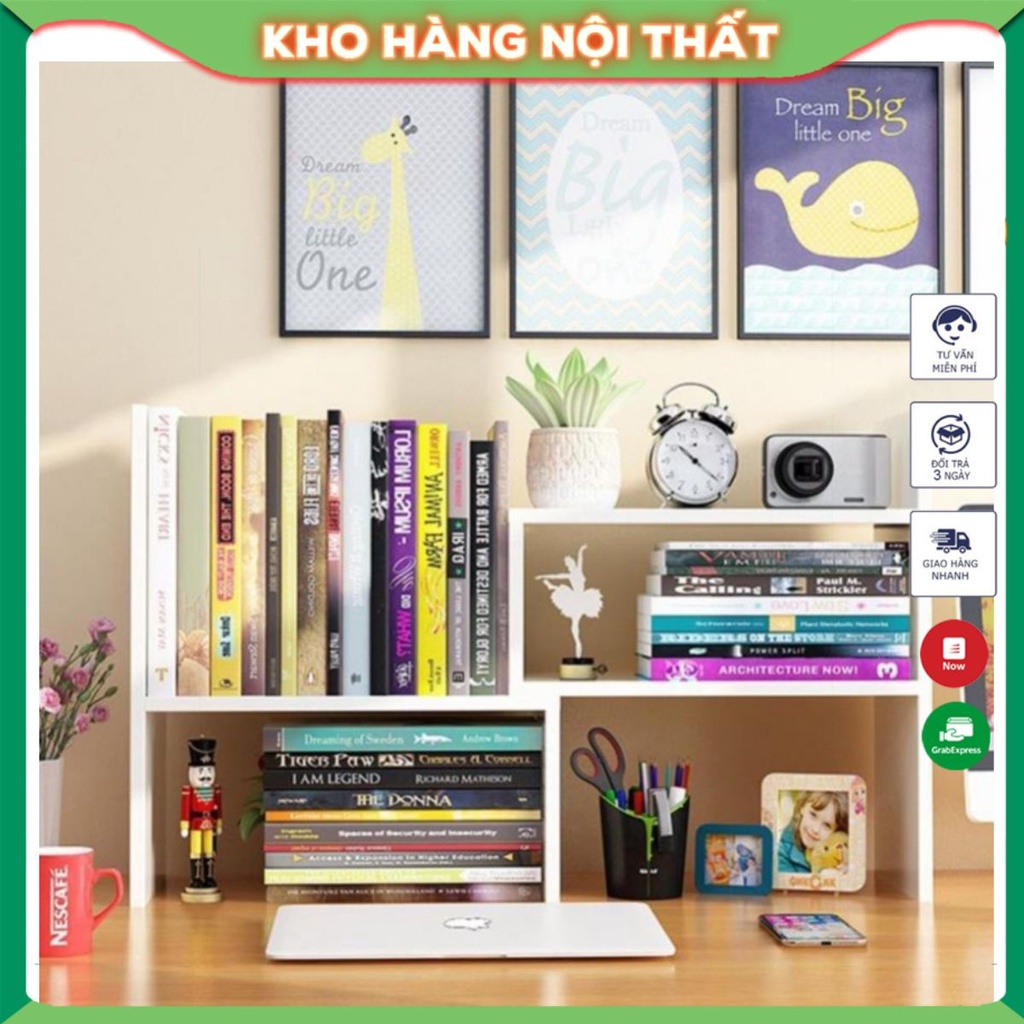 Kệ Sách Để Bàn Gỗ lắp ghép đa năng làm việc tiện lợi thông minh vô cùng hữu dụng