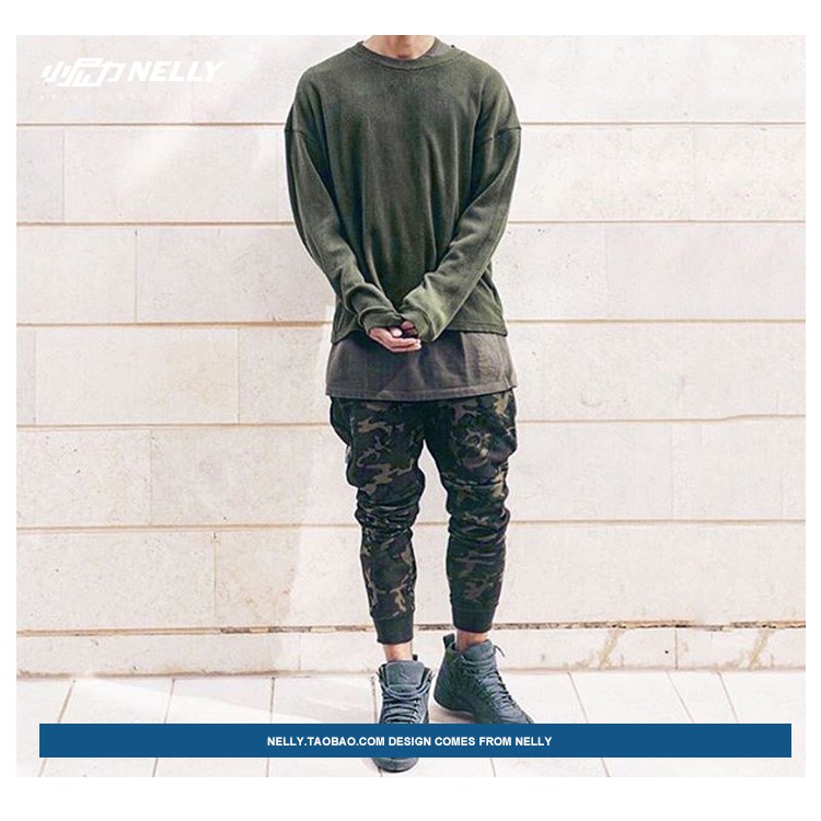 Áo Sweater Nelly Heybig trơn màu rêu