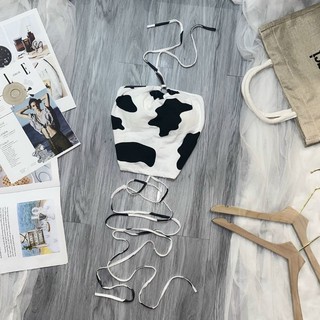 Áo mod ngực bò sữa đan dây