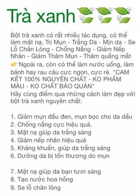 Bột trà xanh thái nguyên 1kg hút chân không