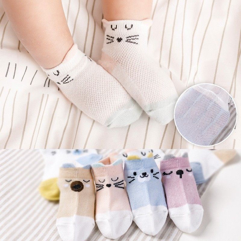Sét 5 đôi Tất lưới sơ sinh cổ ngắn 0-2tuổi