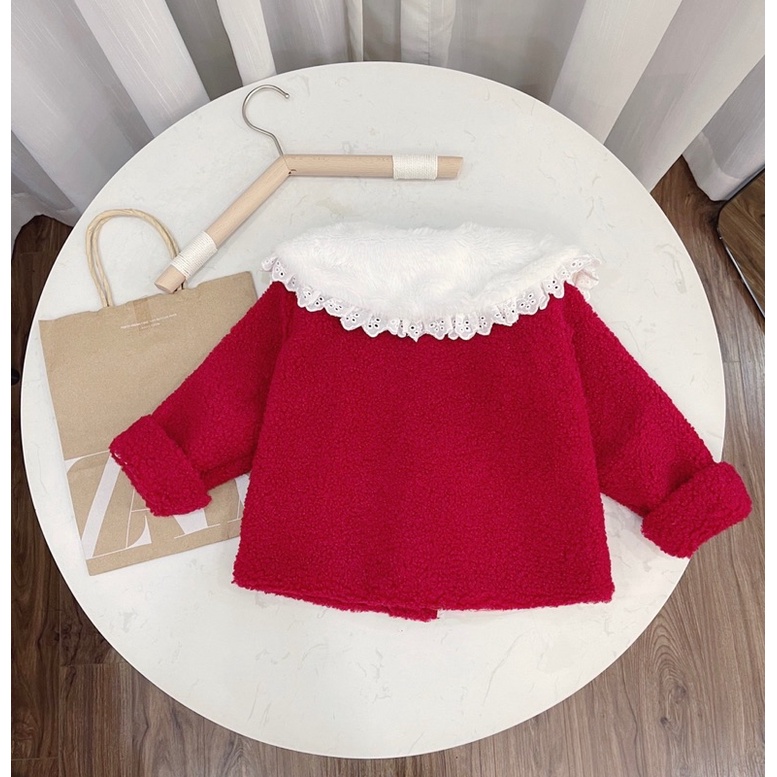 áo khoác dạ đỏ Noel cho bé