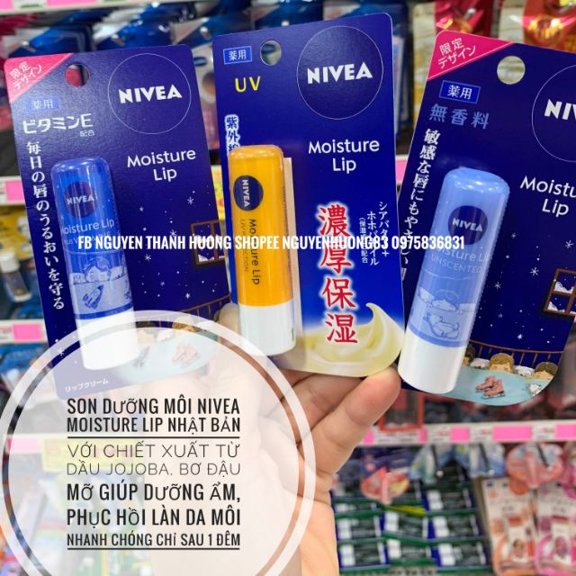 SON DƯỠNG NIVEA Moisture Lip (bản Nhật)