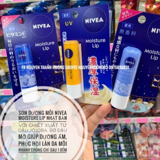 SON DƯỠNG NIVEA Moisture Lip (bản Nhật)