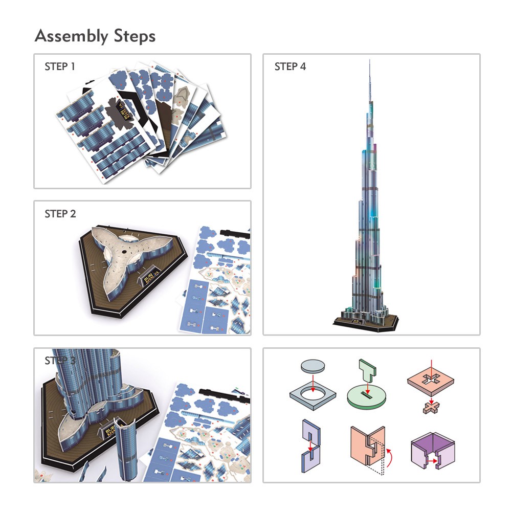 Mô hình giấy 3D CubicFun - Led Burj Khalifa L133h