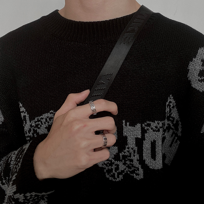 Nhẫn kim loại thời trang phong cách hiphop dành cho nam