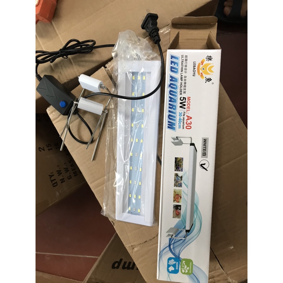 Đèn máng cho bể cá cảnh Lebaoyu Aquarium cho bể cá từ 20cm - 90cm