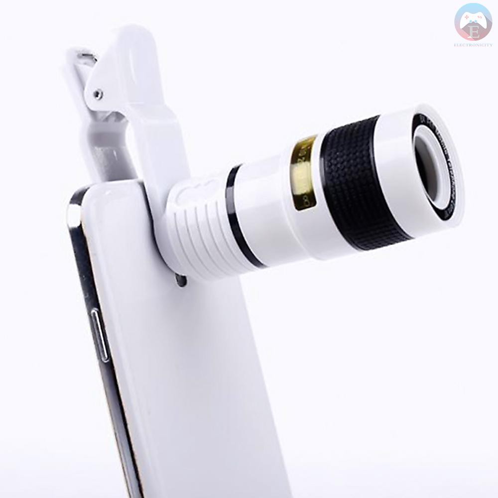 Ê Phone Camera HD Lens Universal Clip-on 12X Zoom Cell Phone Telescope Lens For iPhone External Telescope Phone Accessories