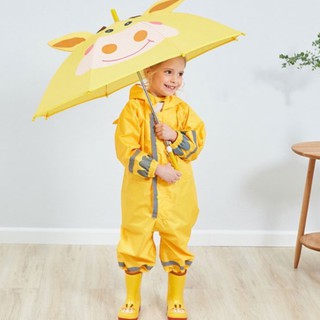 Áo mưa liền quần nón liền tay túm hình thú ngộ nghĩnh cho trẻ