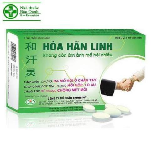 HÒA HÃN LINH GIẢM MỒ HÔI TAY CHÂN HỘP 30 VIÊN