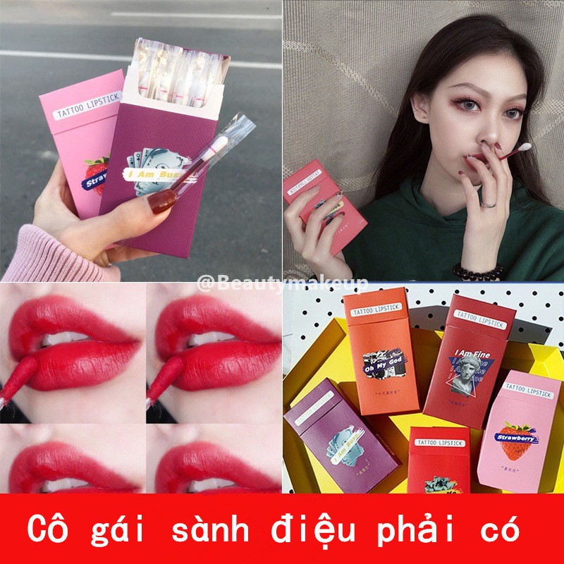 Bộ 20 cây son môi mô phỏng cây tăm bông kiểu đáng đễ thương chống dính trong hộp | BigBuy360 - bigbuy360.vn