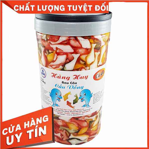 Thạch con cá - cầu vòng ngũ sắc Hàng Huy hộp 2.5kg (thạch rau câu)
