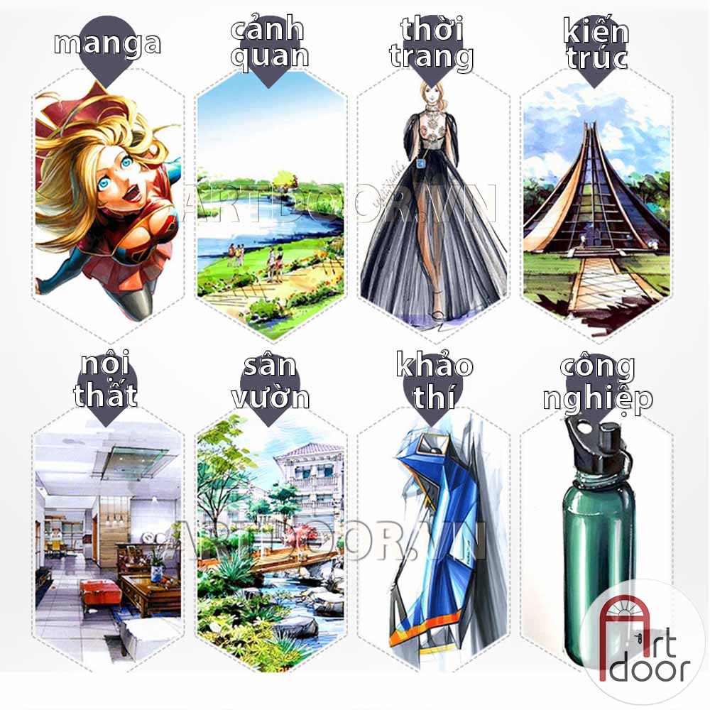 [ARTDOOR] Bút Marker MARIES hai đầu cây lẻ (full)