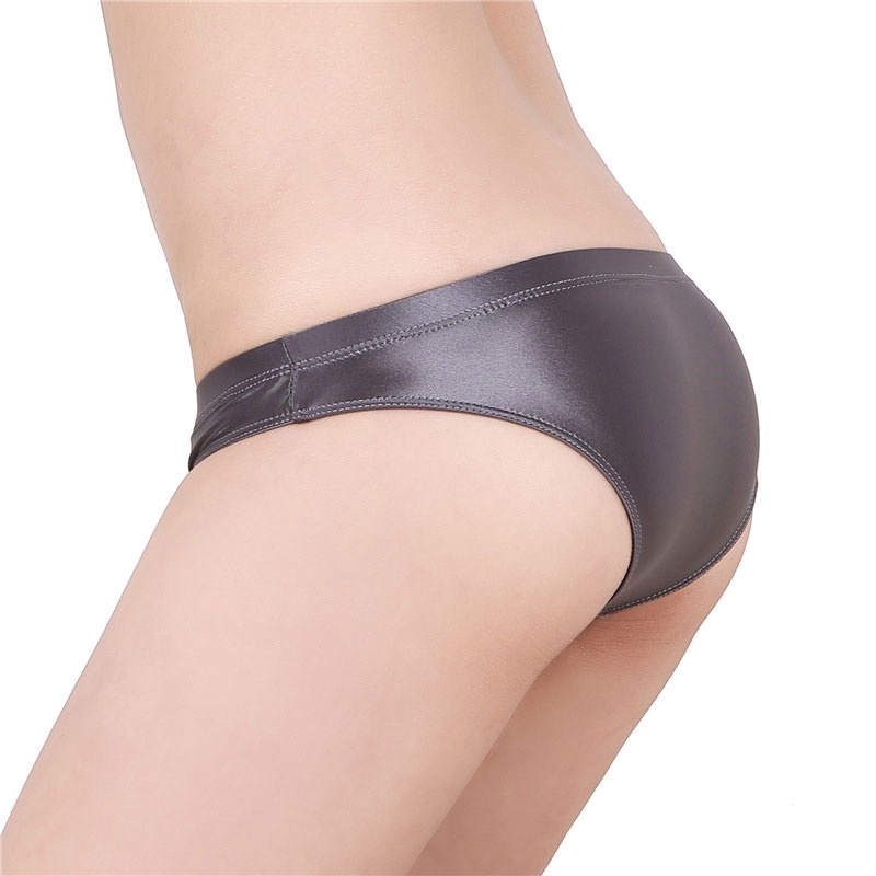 Mới Quần Lót Lụa Bóng Không Đường May Màu Sáng Bóng Gợi Cảm Cho Nữ