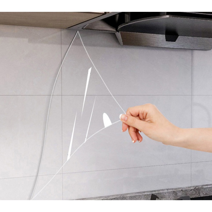 Cuộn 5M Dán Trong Suốt Chống Dầu Mỡ Khổ 60Cm Keo Sẵn
