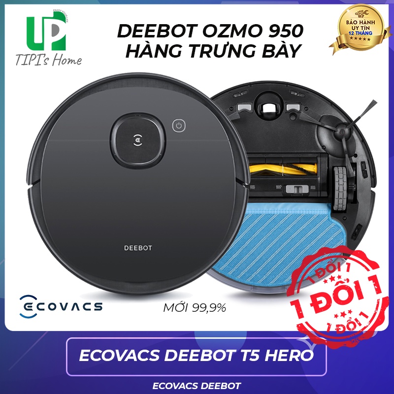 Robot hút bụi lau nhà Ecovacs Deebot T5 Hero (dx96), hàng trưng bày, chưa qua sử dụng, có app tiếng việt - TIPI HOME