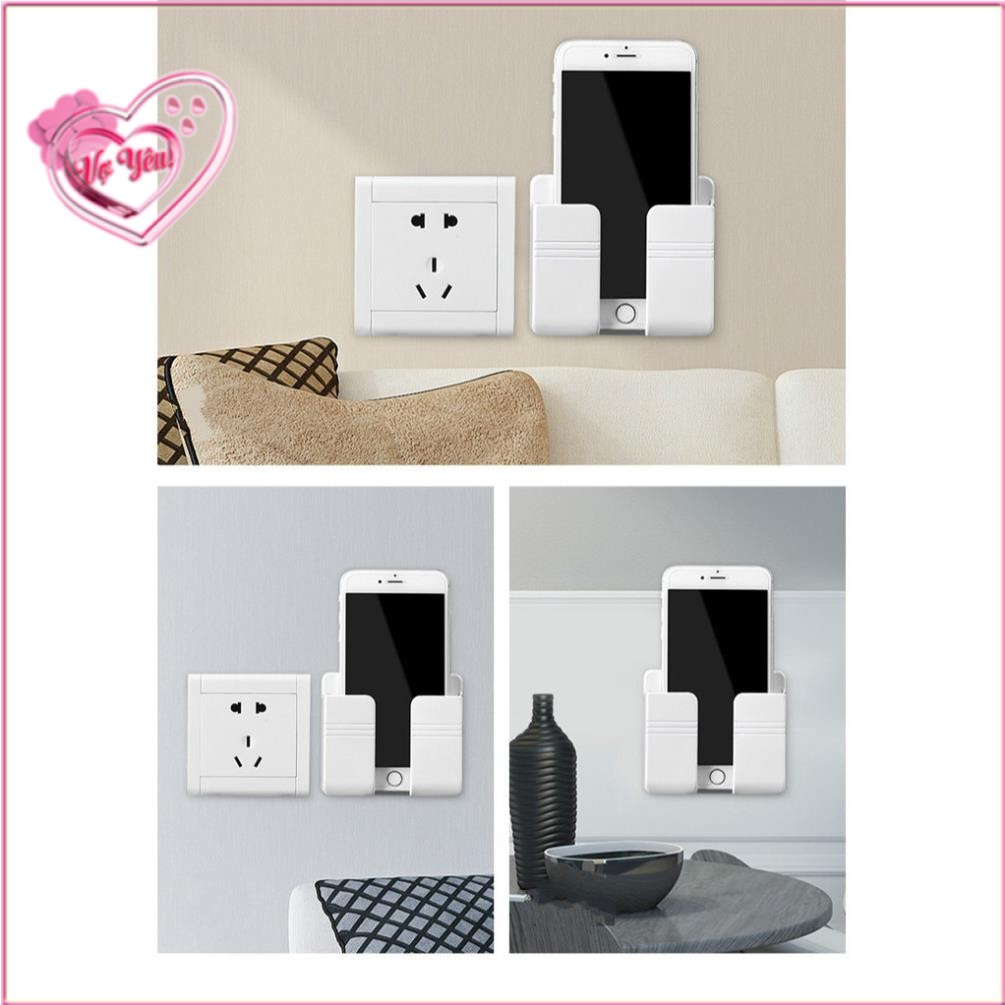 Kệ Dán Tường Để Remote, Đồ Dùng, Giá Đỡ Sạc Điện Thoại - Có Móc Treo Giữ Dây Điện | BigBuy360 - bigbuy360.vn